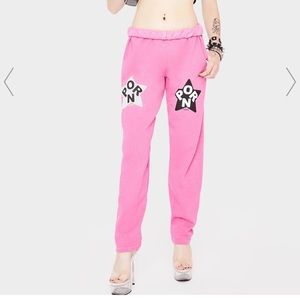 Dollskill Dreamboy pink pornstar jogger sweatpants